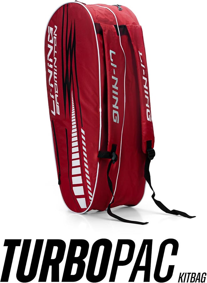 Li-Ning Turbopac Double Zipper Polyester Badminton Kit Bag (Red) - Image 2