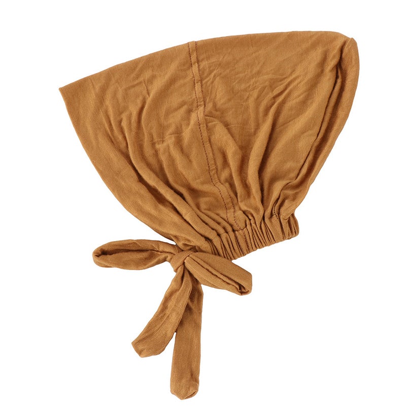 Solid Color Mercerized Cotton Strap Elastic Base Cap Tether Adjustable Turban Cap Muslim Cap - Image 4