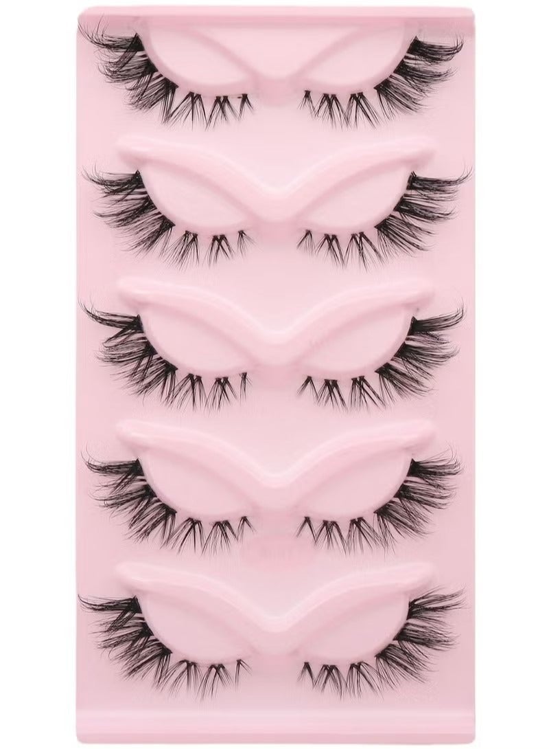 رموش صناعية طبيعية طويلة الأمد قابلة لإعادة الاستخدام، مناسبة للحفلات النسائية، رموش صناعية ثلاثية الأبعاد (5 أزواج) - Image 2