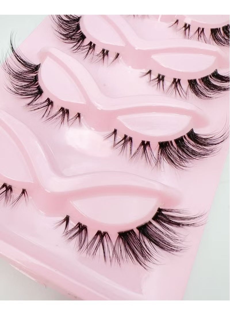 رموش صناعية طبيعية طويلة الأمد قابلة لإعادة الاستخدام، مناسبة للحفلات النسائية، رموش صناعية ثلاثية الأبعاد (5 أزواج) - Image 3