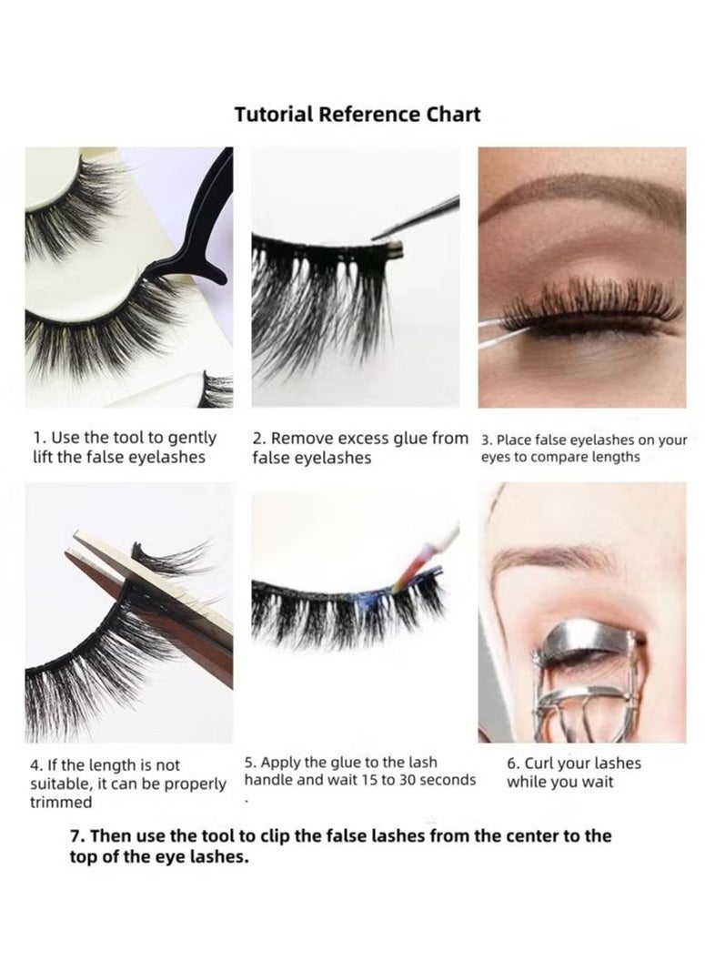 رموش صناعية طبيعية طويلة الأمد قابلة لإعادة الاستخدام، مناسبة للحفلات النسائية، رموش صناعية ثلاثية الأبعاد (5 أزواج) - Image 5