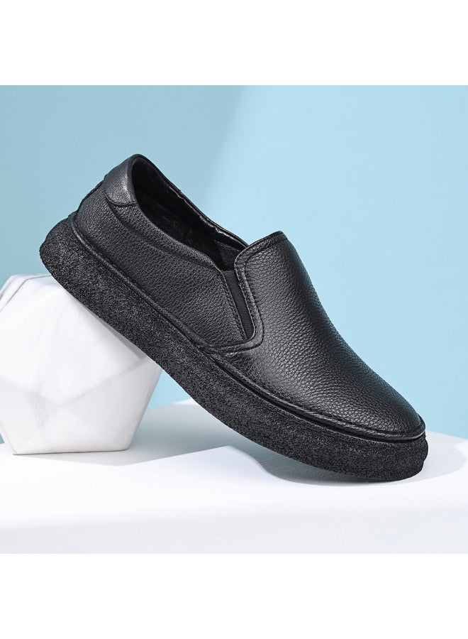15MINS New Genuine Leather Men's Casual Shoes - Lightweight Soft Slip-on Loafers, Breathable Driving Moccasins With Versatile Sneaker Style - Image 2