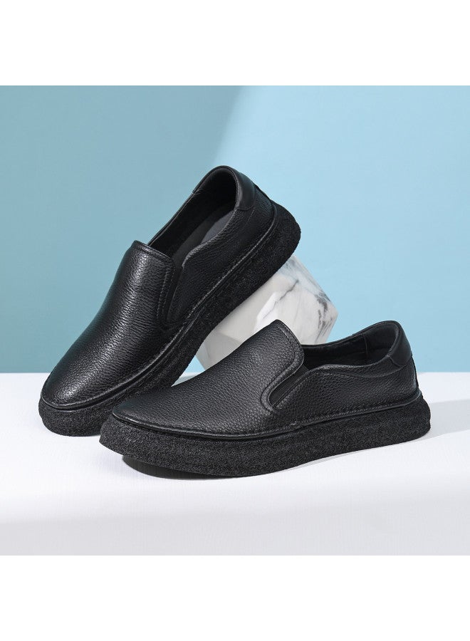 15MINS New Genuine Leather Men's Casual Shoes - Lightweight Soft Slip-on Loafers, Breathable Driving Moccasins With Versatile Sneaker Style - Image 5