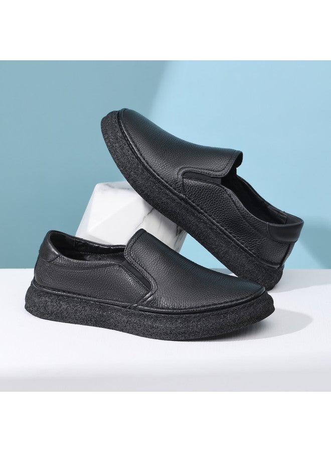15MINS New Genuine Leather Men's Casual Shoes - Lightweight Soft Slip-on Loafers, Breathable Driving Moccasins With Versatile Sneaker Style - Image 4