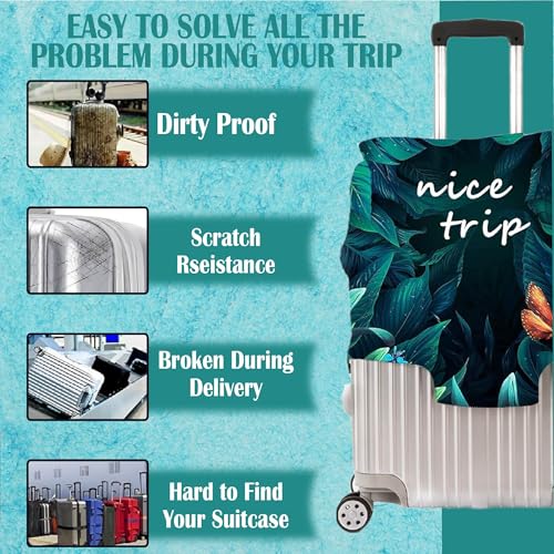 Handcuffs Luggage Cover Trolley Travel Covers, Washable Dust Proof Anti-Scratch Suitcase Protector (Green-1, XL (31"-32")) - Image 4