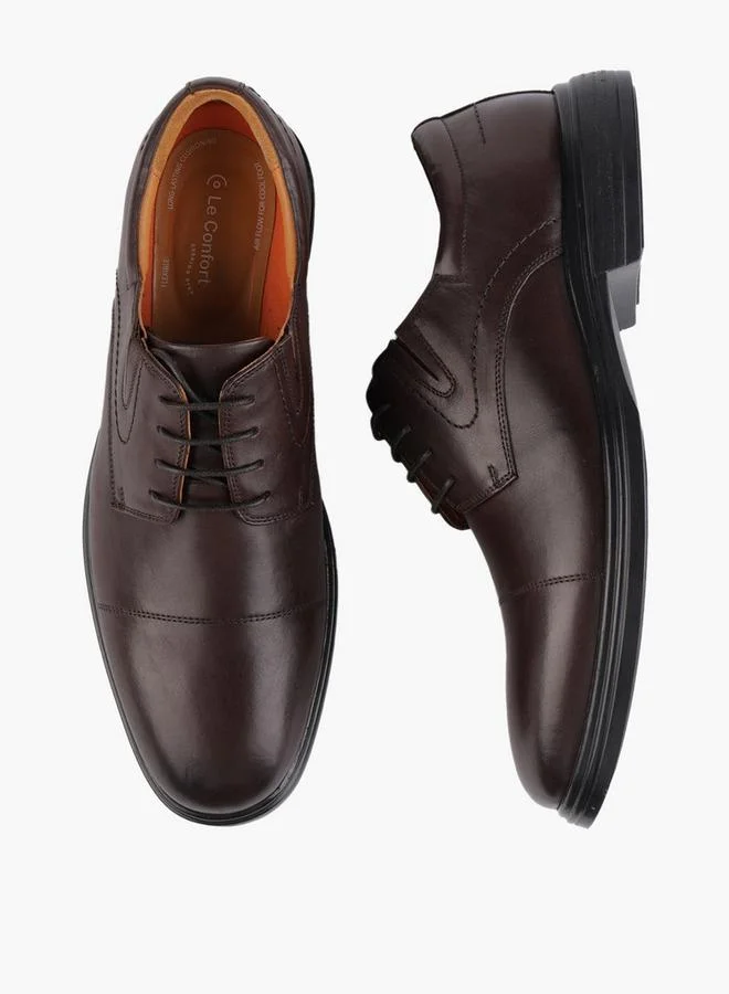 لو كونفورت Men Leather Lace-Up Derby Shoes