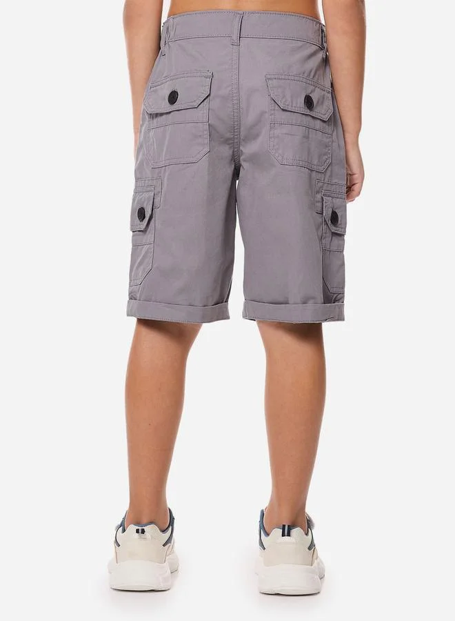 victor and jane Victor And Jane Boys Solid Cargo Shorts with Belt Loops