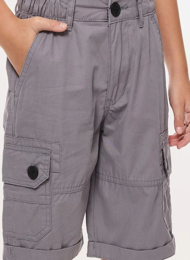 victor and jane Victor And Jane Boys Solid Cargo Shorts with Belt Loops