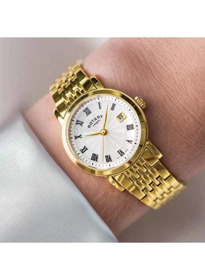 ROTARY  Rotary Ladies Heritage Gold Plated Stainless Steel Bracelet Watch - LB05423/01 for Women | Best Price UAE