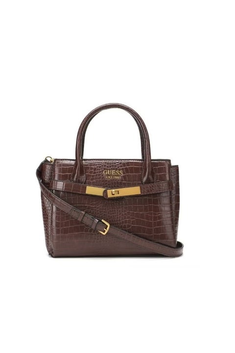 Women's Cordelia Coffee Brown satchel with gold tone hardware