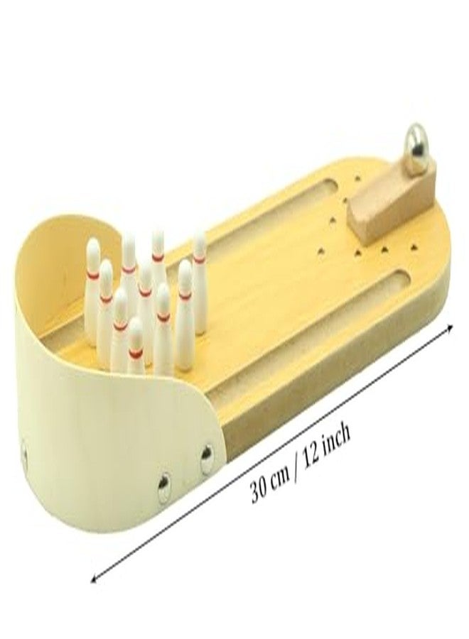 SPOCCO | Wood Mini-Entertainment Desktop Bowling Game Set, Multicolour, 10 Bowling pins,1 Metal Bowling Ball,1 Wooden Bowling ramp with peg,1 Wooden Alley for Kid 4-10 Years - 76 - Image 3