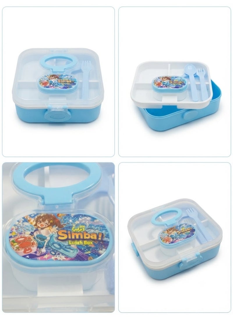 Lunchbox divided into 3 sections with an airtight lid to keep food fresh, available in different colors, 2 tiers, , 20*18cm