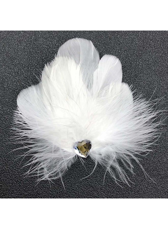 obmwang 100 Pieces 8-12cm Natural Goose Feathers for DIY Craft Wedding Party Home Decorations, White - Image 5