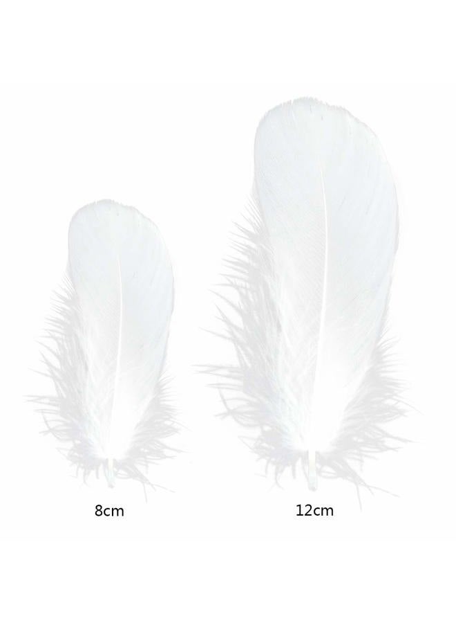 obmwang 100 Pieces 8-12cm Natural Goose Feathers for DIY Craft Wedding Party Home Decorations, White - Image 2