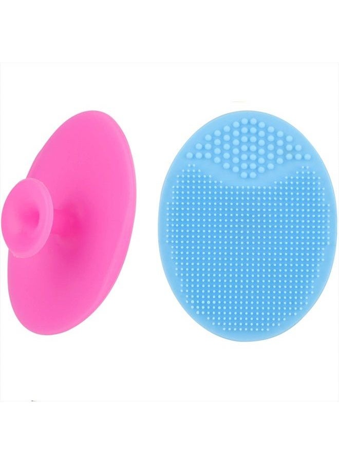 Luckyiren Face Scrubber,2 Pack Soft Silicone Scrubbies Facial Cleansing Pad Face Exfoliator Face Scrub Face Brush Silicone Scrubby for Massage Pore Cleansing Blackhead Removing Exfoliating,Cool Gift for Girl  - Image 1
