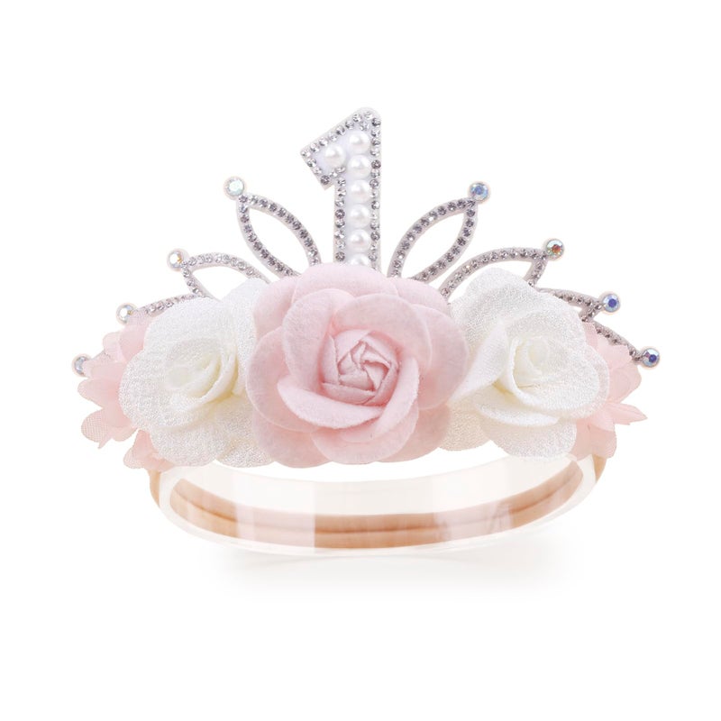 BFNAAgirl Digital Birthday Crown Model Baby Girl Nylon Headbands Nylon Flower Elastic Birthday Crown Hairbands Hair Accessories Gift for Newborn Infant Toddlers - Image 4