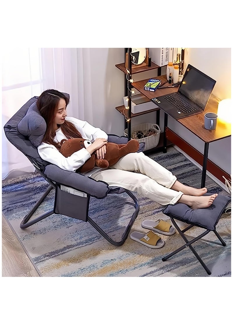 Arabest Lazy Chair, Modern Lounge Reclining Armchair Sofa with Ottoman Comfy Reclining Chair for Living Room  - Image 5