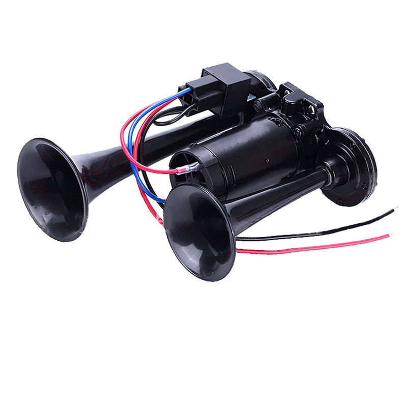 Car Horn: 12V Black Silver Chrome-Plated Zinc Alloy ABS - Super Loud 600DB Broad Compatibility Fine Workmanship for 12V Autos SUVs Motorcycles Trucks Trains Yachts Buses - Image 4