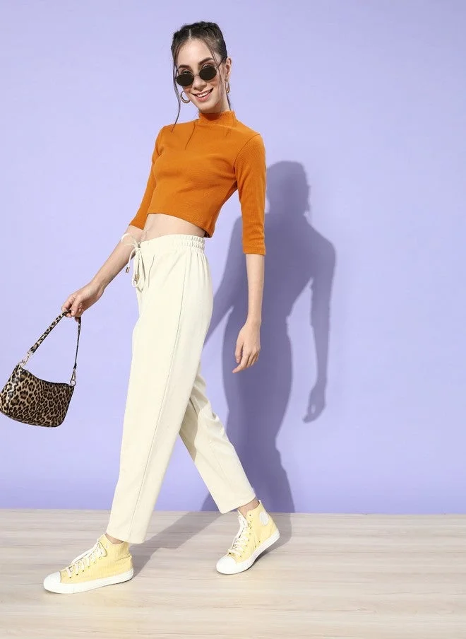 STREET 9  Stylish Mustard Cropped Top for Women for Women | Best Price UAE