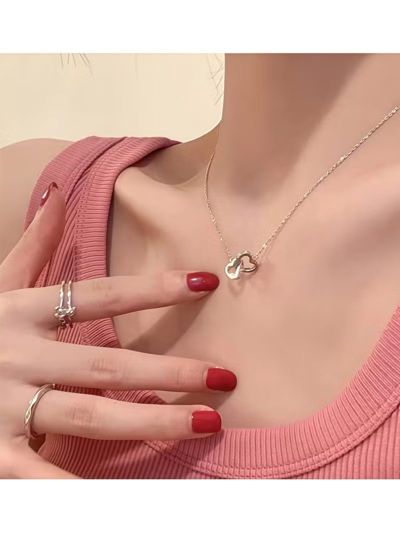 4 Sets Heart Pendant, Necklace & Bracelet with CZ Stone Heart Stud Earrings for Women - Valentine's Day Jewelry Set for Women, Girls, Mothers & Birthdays - Image 3