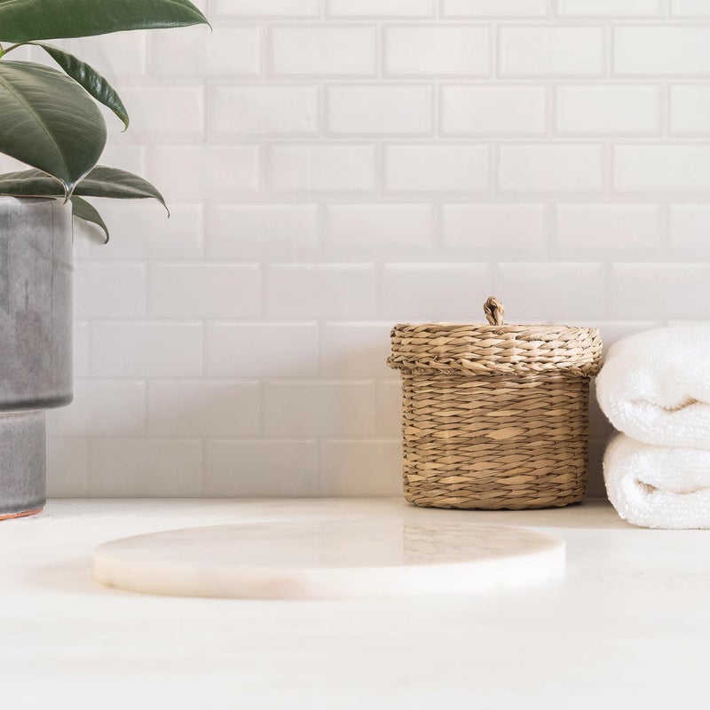 Smart Tiles بلاط خلفية لاصق وقابل للتقشير - 10 ورقات بحجم 10.95" × 9.70" - بلاط خلفية لاصق ثلاثي الأبعاد للمطبخ، الحمام، بلاط الجدران، أبيض مترو - Image 5