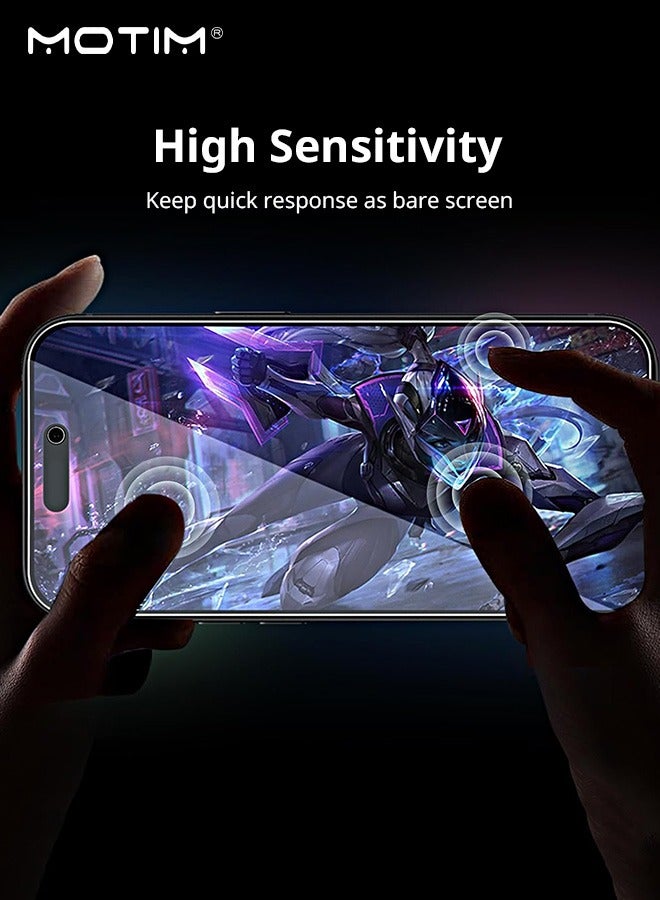 Motim 3 IN 1, 2 PCS iPhone 16 Pro Max Privacy Screen Protector with Alignment Frame, Easy to Install, Tempered Glass Film Anti-Drop, Anti-scratch, Anti-Fingerprint, iPhone 16 Pro Max Glass Screen Protector  - Image 4