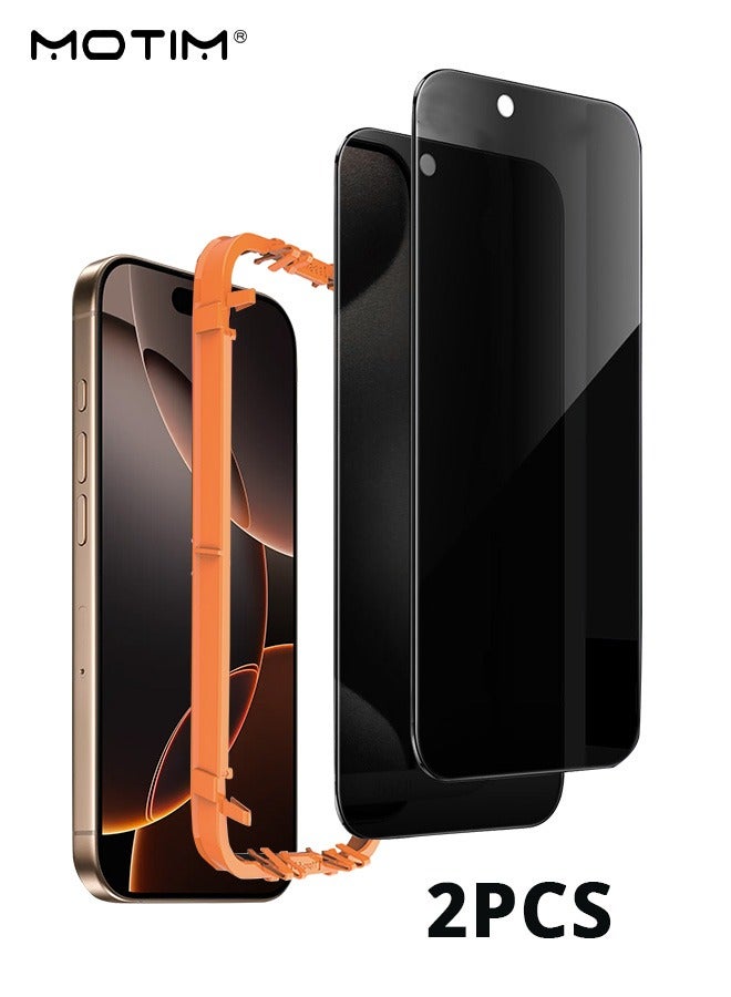Motim 3 IN 1, 2 PCS iPhone 16 Pro Max Privacy Screen Protector with Alignment Frame, Easy to Install, Tempered Glass Film Anti-Drop, Anti-scratch, Anti-Fingerprint, iPhone 16 Pro Max Glass Screen Protector  - Image 1