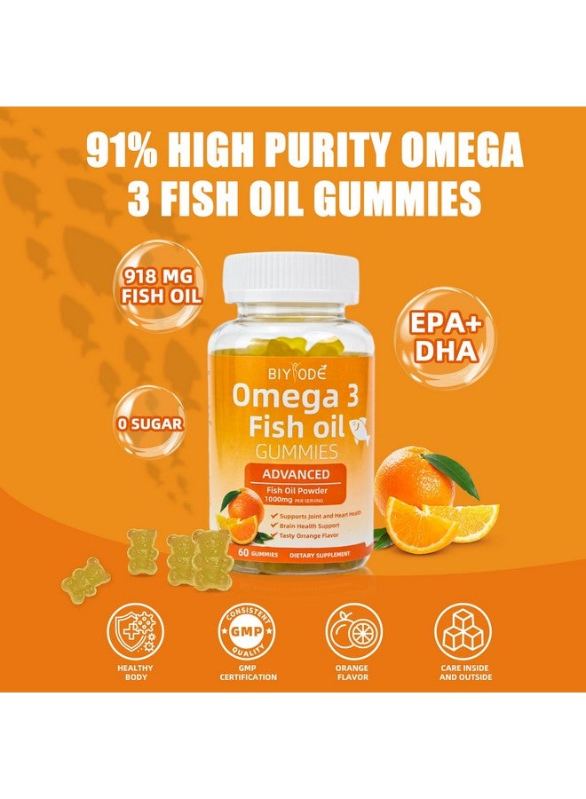 BIYODE مكملات زيت السمك أوميغا-3: حلوى أوميغا-3 نقية 1000 ملغ تدعم صحة القلب والمفاصل والعين والدماغ والمناعة 60 حبة إمداد لمدة 30 يومًا - Image 3
