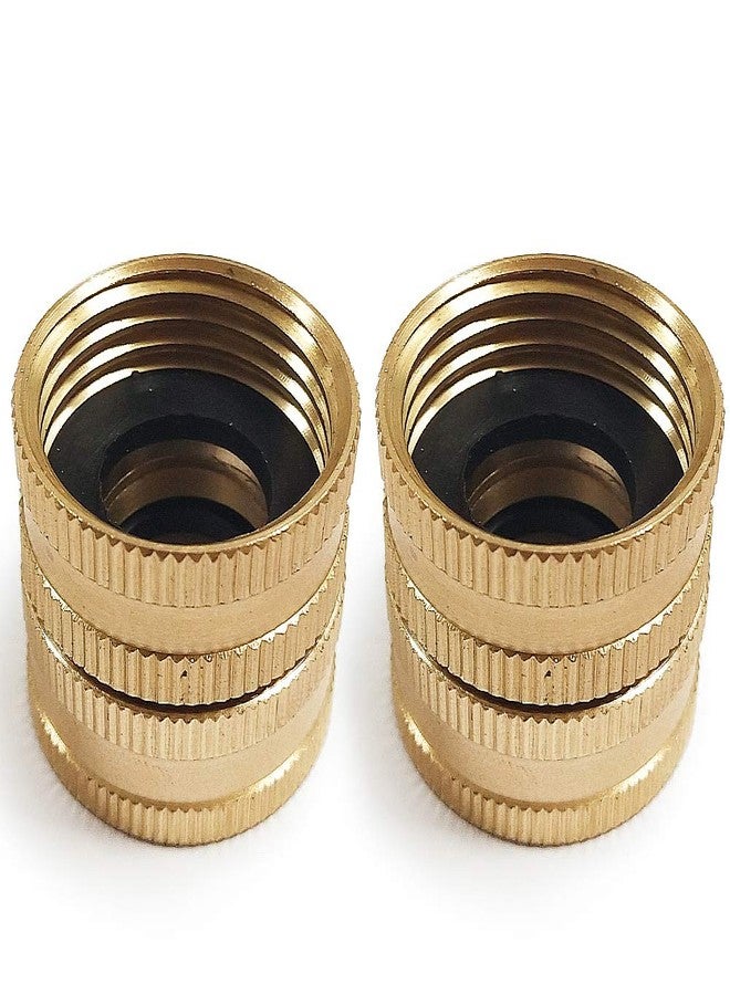 Twinkle Star le 2 Pack 3/4" Brass Garden Hose Connector with Dual Swivel for Male Hose to Male Hose, Double Female - Image 1