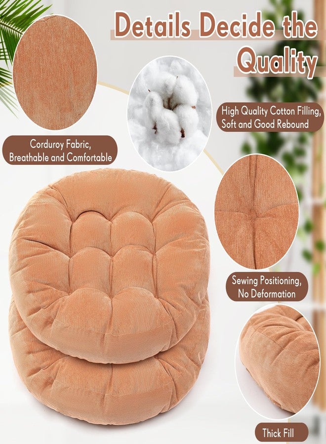 Jerify Floor Pillow Cushions 22 x 22 Inch Round Square Large Meditation Floor Pillow for Classroom Adult Meditation Picnic Party Cushion for Seating Gift Christmas(Round,Light Brown,2 Pcs) - Image 3