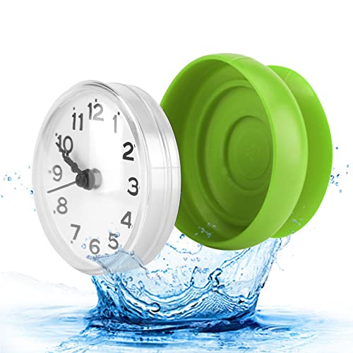 Pomya Bathroom Clock, Suction Cup Wall Clock Waterproof Bath Shower Clock for Kitchen Bathroom (Green) - Image 2