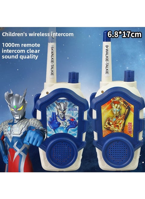 Ultraman Walkie Talkie Dialogue Toy Gift Family Interaction Super Cool Intelligent Distance Communication Boys-Color:A Pair Of Raero + Gold Cyclone Intercom-Specifications:Rechargeable Battery Bag