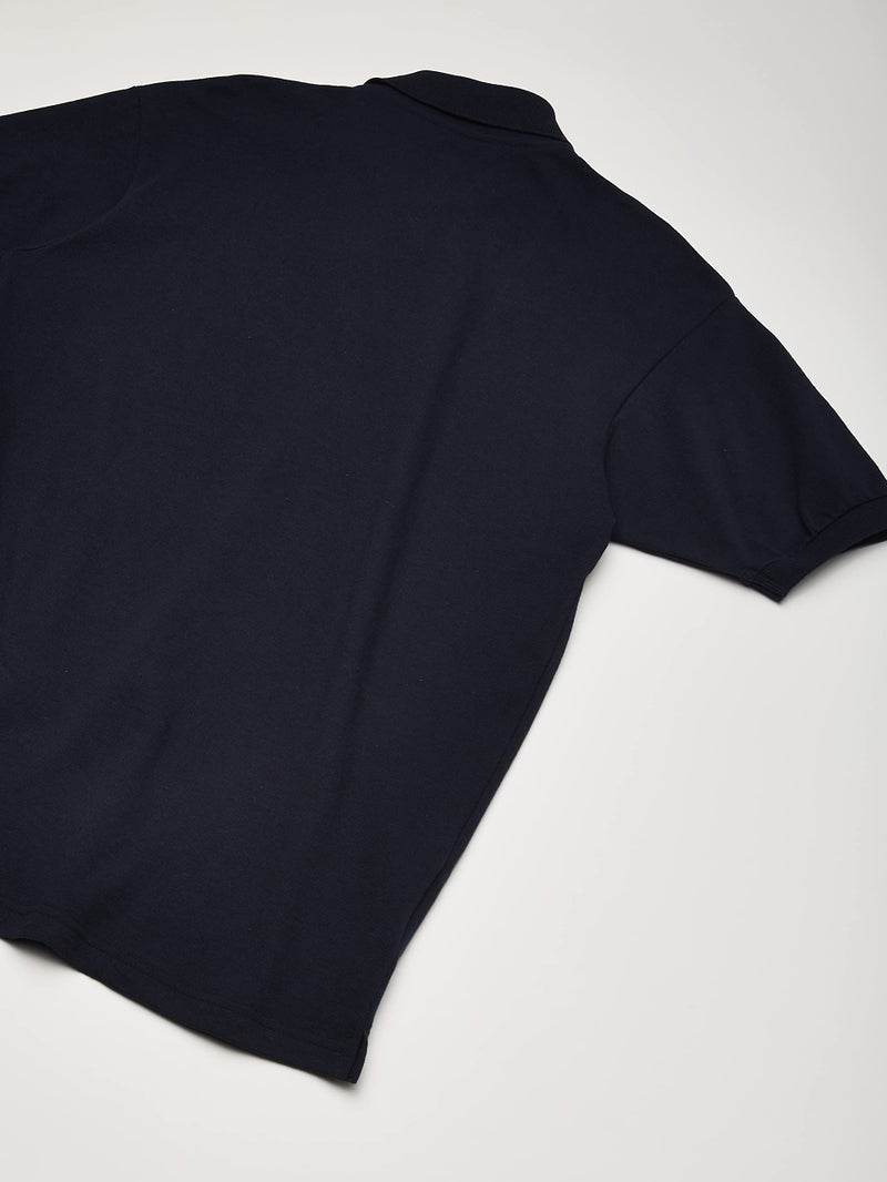 Dickies Men's Short Sleeve Pique Polo, Dark Navy, Large - Image 3
