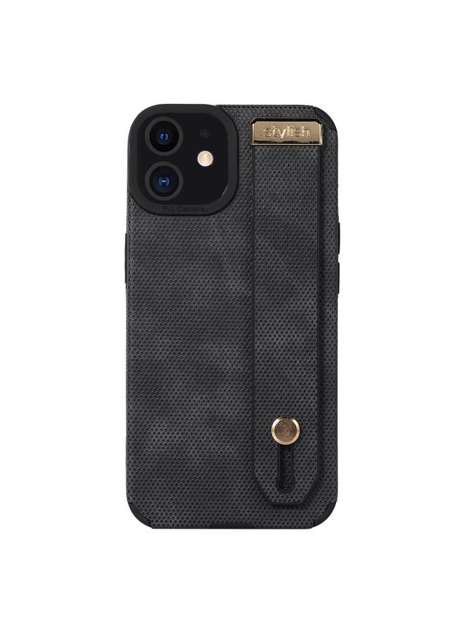 اس-توب جراب لهاتف iPhone 12 مع حزام معصم من الجلد TPU - Image 1