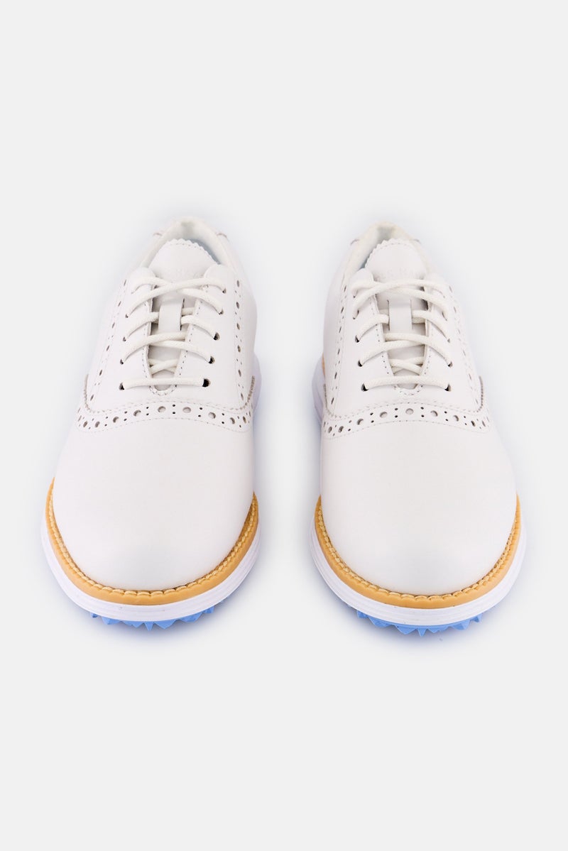 COLE HAAN Women Og Shortwing Golf Wide Lace Up Casual Shoes, Off White - Image 3