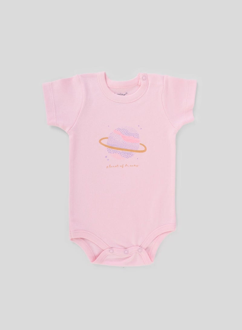 Junior Baby Half Sleeve Bodysuits, 6-Pack, Multiple Designs, 100% Cotton - Baby Girl - Image 2