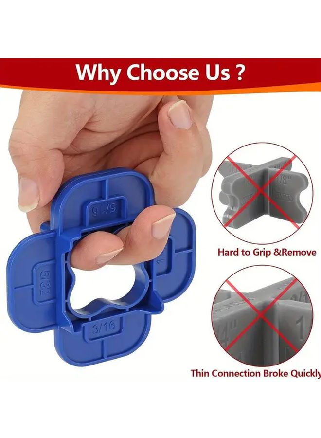 Blue Plastic Deck Spacer Rings 4 Pack Reusable Outdoor Wooden Floor Installation Tools - Image 2