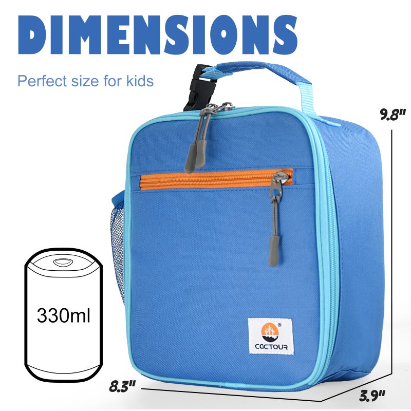 CaCTOUR Lunch Box Kids,Premium Insulated Lunchbox for Girls Boys,Soft Mini Cooler Bag Back to School Thermal Reusable Lunch Bag for Work School Picnic (Blue) - Image 3