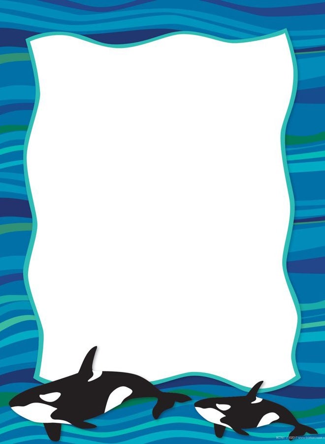 Barker Creek Designer Computer Paper, Sea & Sky Whales, 8.5” x 11”, Decorative Printer Paper, Stationery, 50 Sheets per Pkg, Home, School and Office Supplies (761) - Image 1