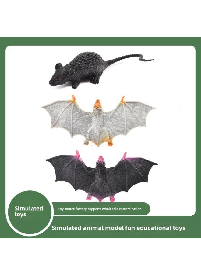 Realistic Wildlife Model Toys Bat And Mouse Figurines Educational Plastic Static Models For Children's Learning And Fun-Color:Gray Mouse 7cm  - Image 1