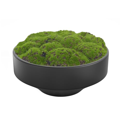 NAHARO New Moss Bowl, Handmade Ceramic. 11" Artificial Moss Bowl Centerpiece for Home Decoration, Living Room, Office - Image 1