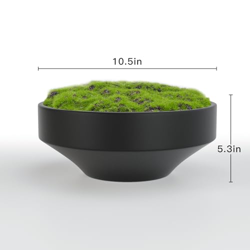 NAHARO New Moss Bowl, Handmade Ceramic. 11" Artificial Moss Bowl Centerpiece for Home Decoration, Living Room, Office - Image 3