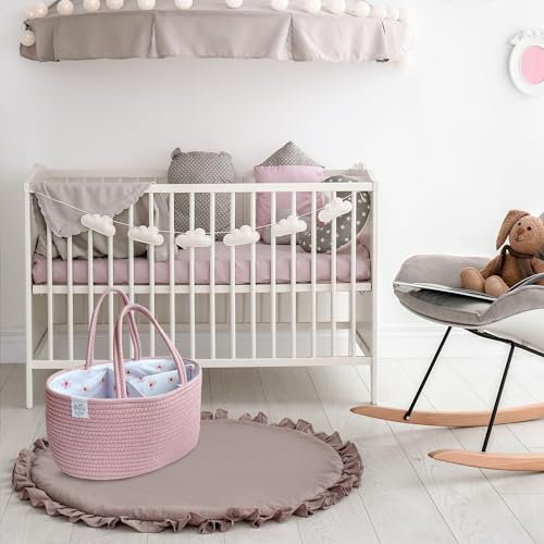 KiddyCare Diaper Caddy Nappy Organiser Changing Basket (Pink) - Image 3