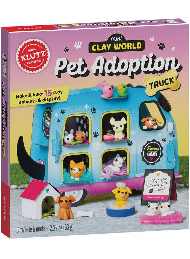Klutz Klutz Mini Clay World Pet Adoption Truck Craft Kit for 8-12 years includes 8 punch-out sheets, 7 colors of oven-bake clay, faux fur blankets in 3 colors, 30 brads  - Image 1