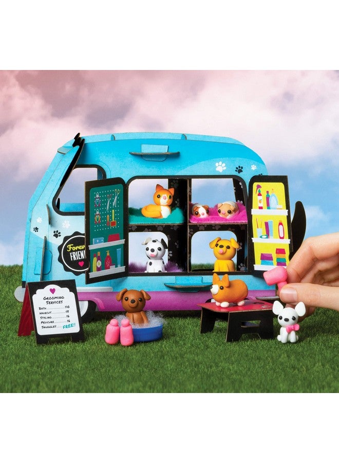 Klutz Klutz Mini Clay World Pet Adoption Truck Craft Kit for 8-12 years includes 8 punch-out sheets, 7 colors of oven-bake clay, faux fur blankets in 3 colors, 30 brads  - Image 2