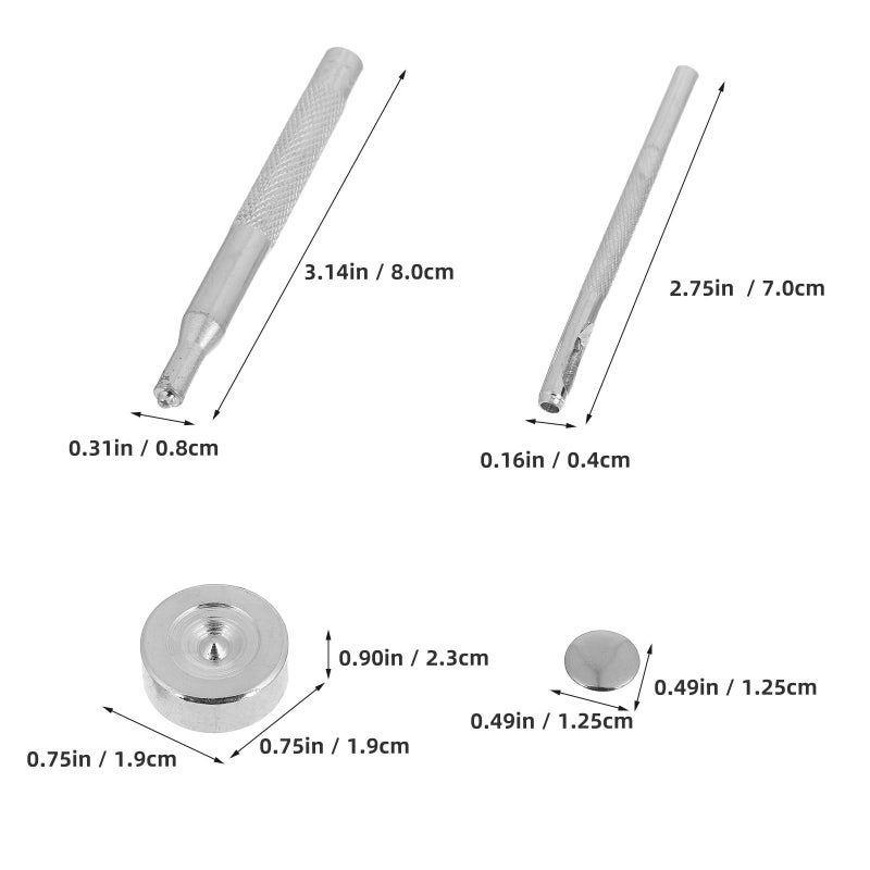 25 Sets 12.5mm Stainless Steel Snap Fasteners Button Kit with Punch Tool for Leather Bags Coats Canvas Fabric DIY - Image 3