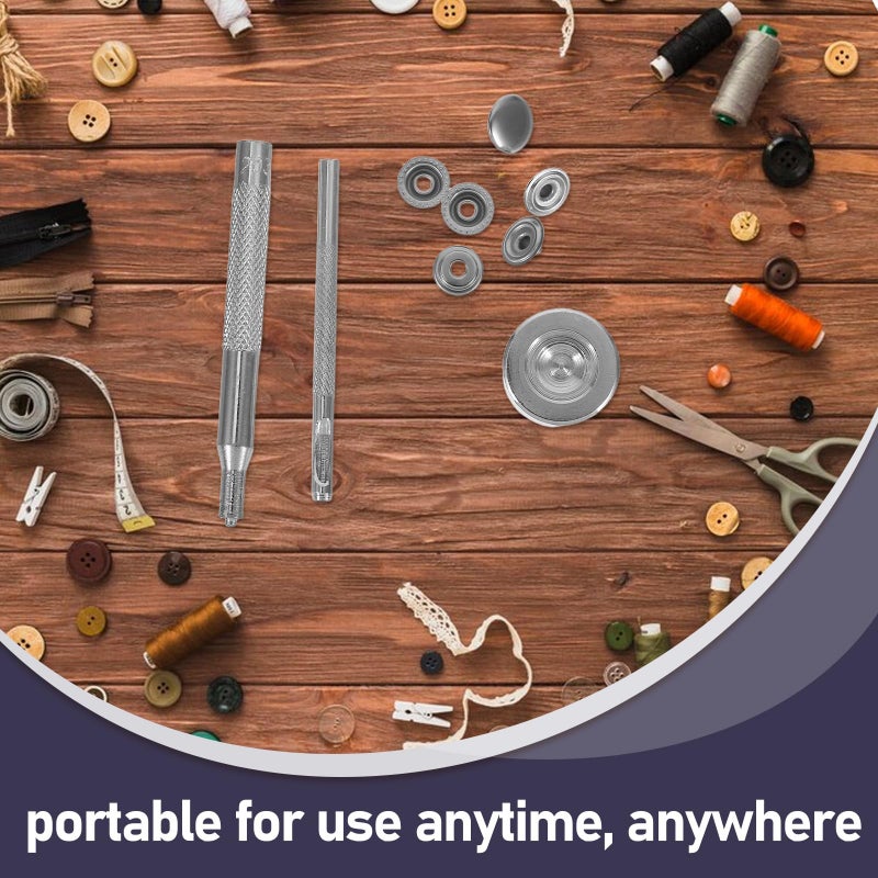 25 Sets 12.5mm Stainless Steel Snap Fasteners Button Kit with Punch Tool for Leather Bags Coats Canvas Fabric DIY - Image 4