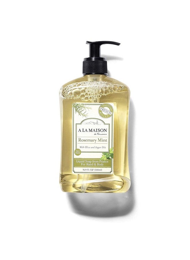 A La Maison - French Liquid Hand Soap Rosemary Mint Natural Hand Wash Made With Essential Oils Biodegradable Plantbased Vegan Crueltyfree Alcohol & Paraben Free (16.9 Oz 1 Pack) - Image 1