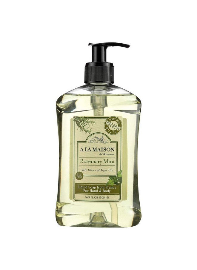 A La Maison - French Liquid Hand Soap Rosemary Mint Natural Hand Wash Made With Essential Oils Biodegradable Plantbased Vegan Crueltyfree Alcohol & Paraben Free (16.9 Oz 1 Pack) - Image 1