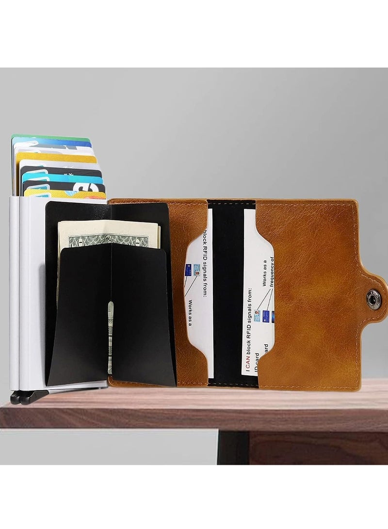 KASTWAVE Card Holder, Men Credit Card Holder, Slim Card Case Front Pocket Anti-theft-RFID Auto Pop up Travel Thin Wallets for Men - Image 4